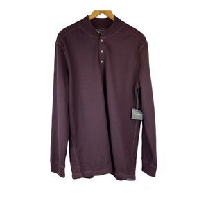 Eddie Bauer NWT Maroon half button up fleece LT